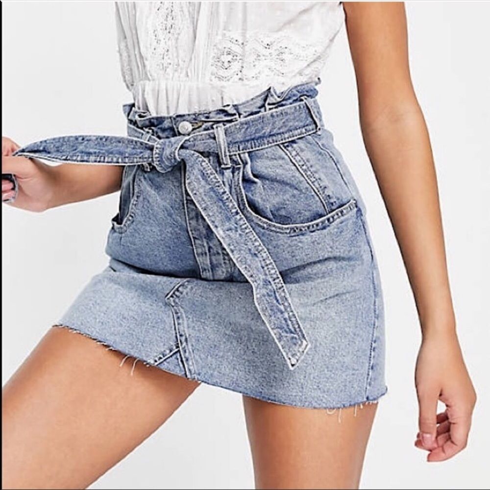 Free People East Of Eden Mini Indigo Skirt Boho Indie Grunge Festival NEW